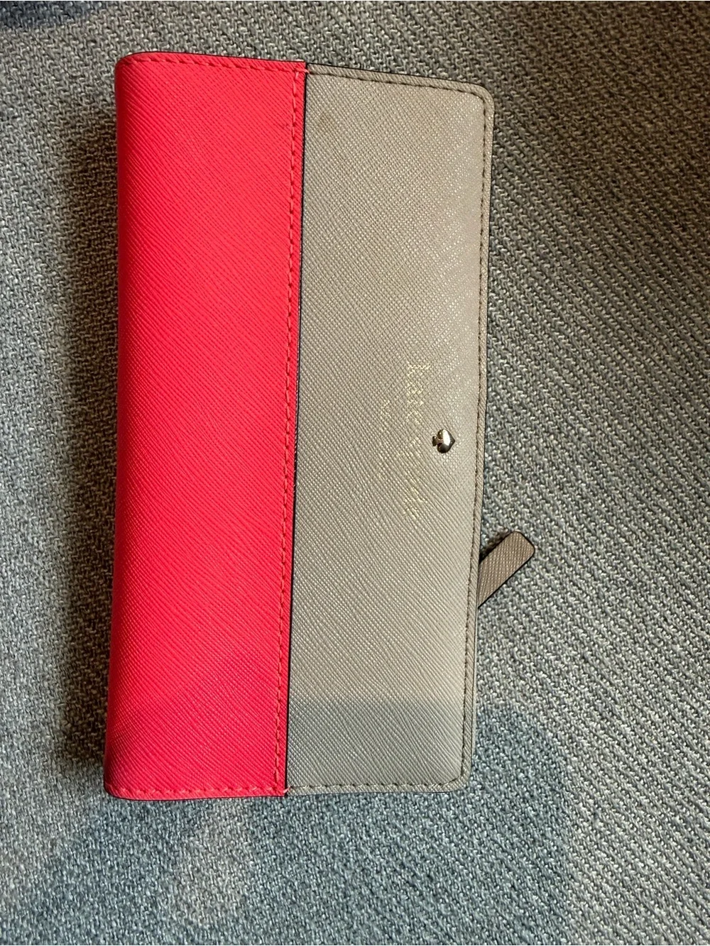 Kate Spade Beige & Hot Pink Dome Satchel w Wallet, shoulder strap and dust bag